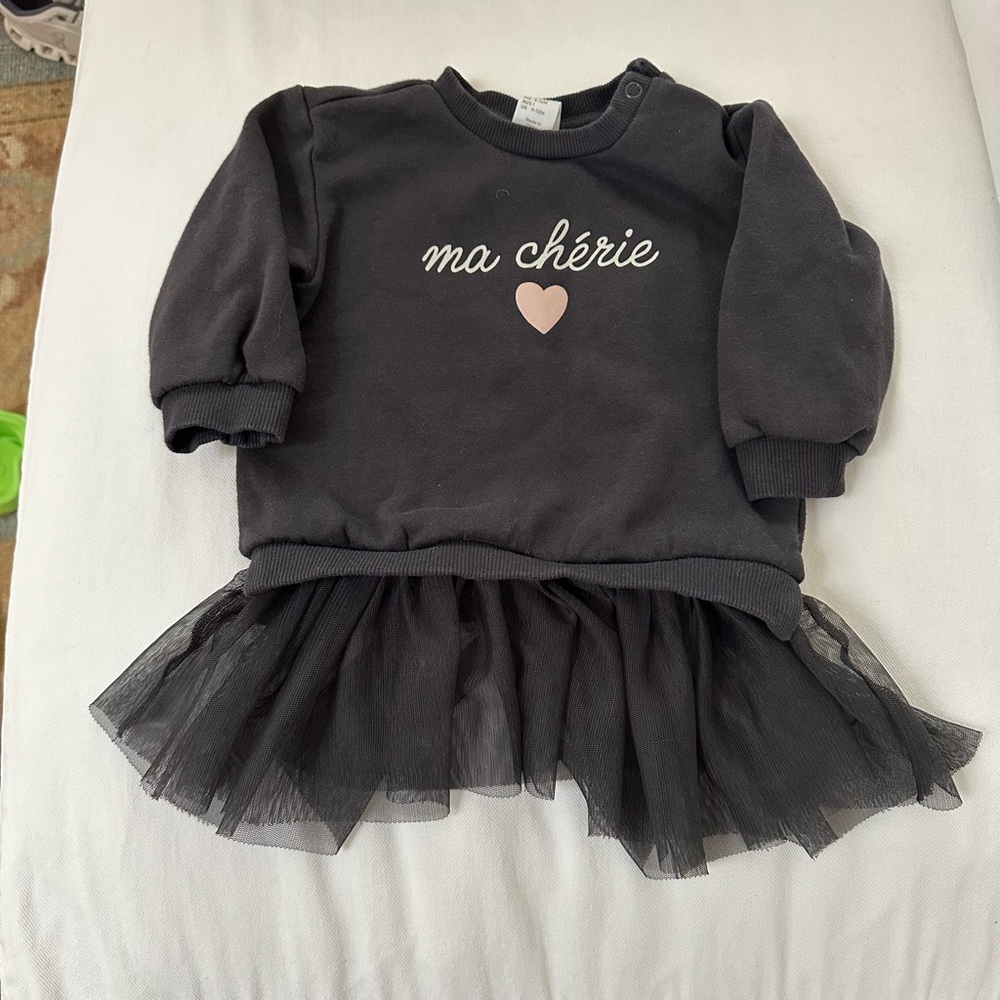 H&M Ma Cherie Sweatshirt dress in Charcoal